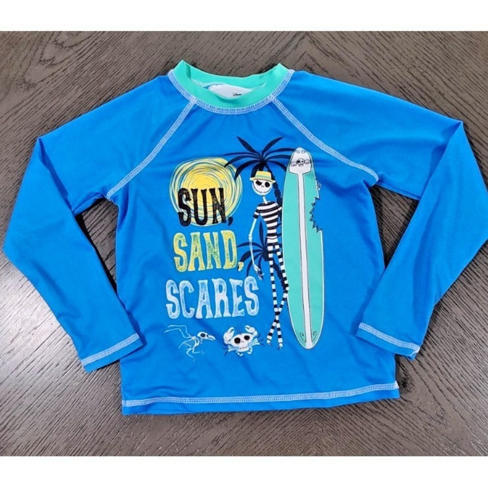 Disney Nightmare Before Christmas Jack Skellington Rash Guard Blue Boys 4/5